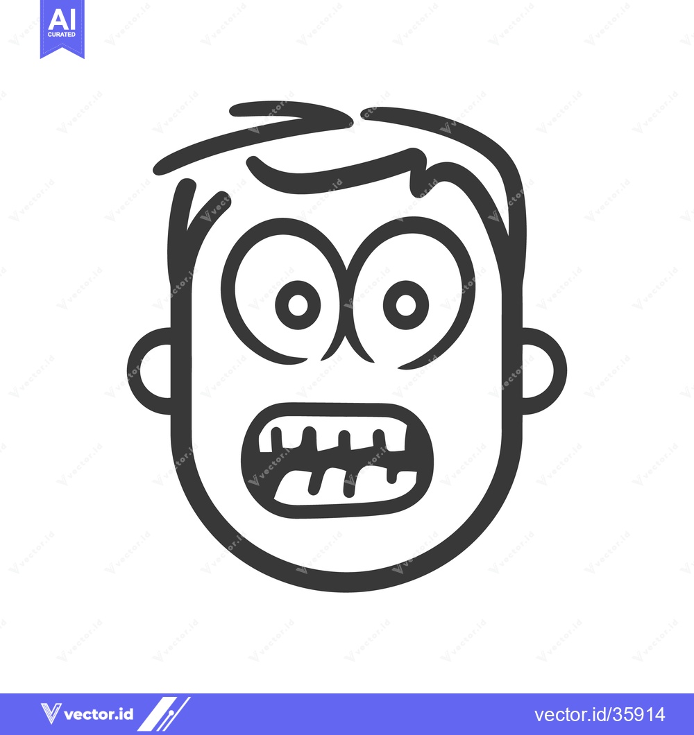 Premium Vector of A simple illustration of a cartoon character with frightened expressio