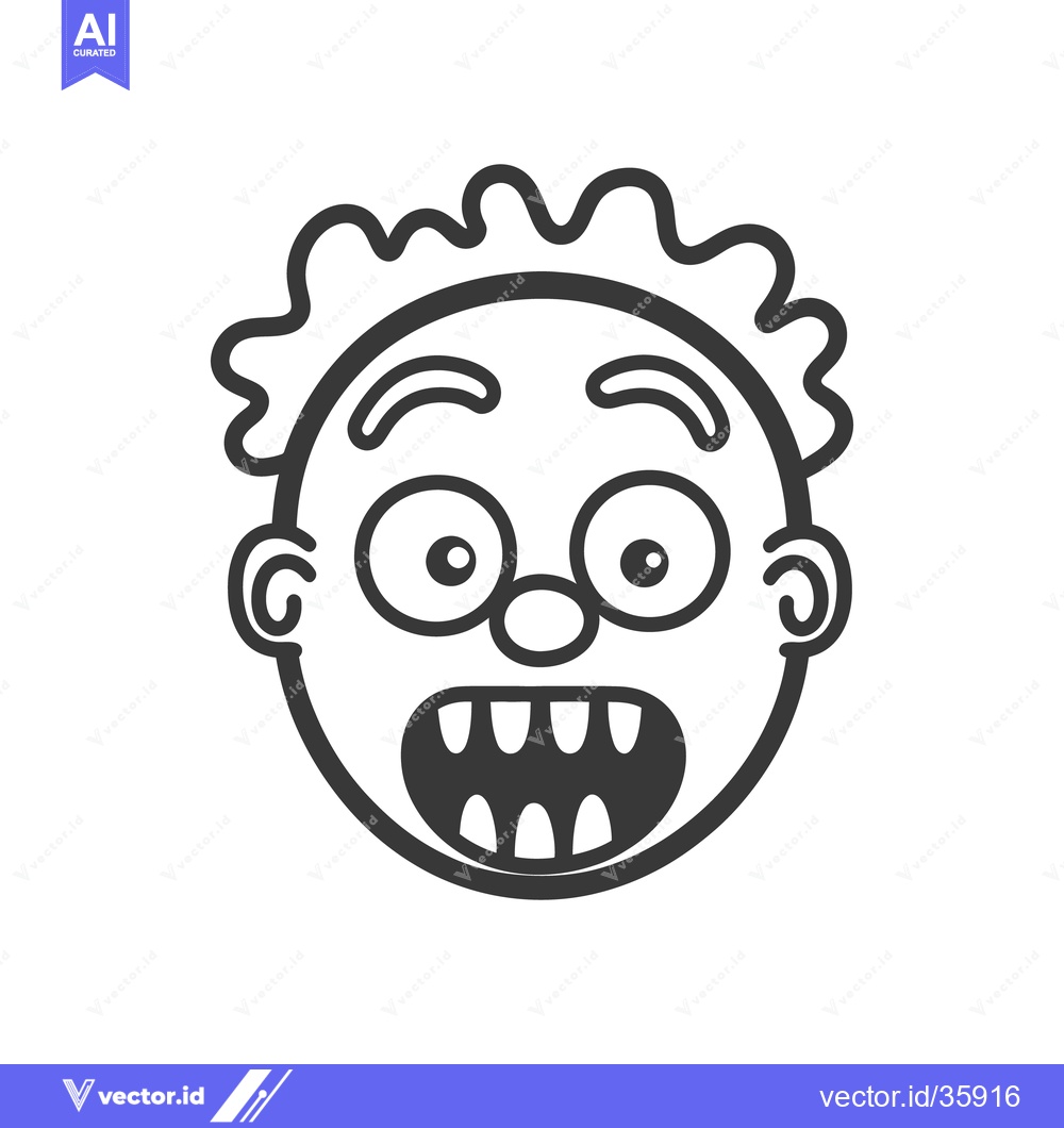 Premium Vector dari A simple illustration of a surprised person with open mouth