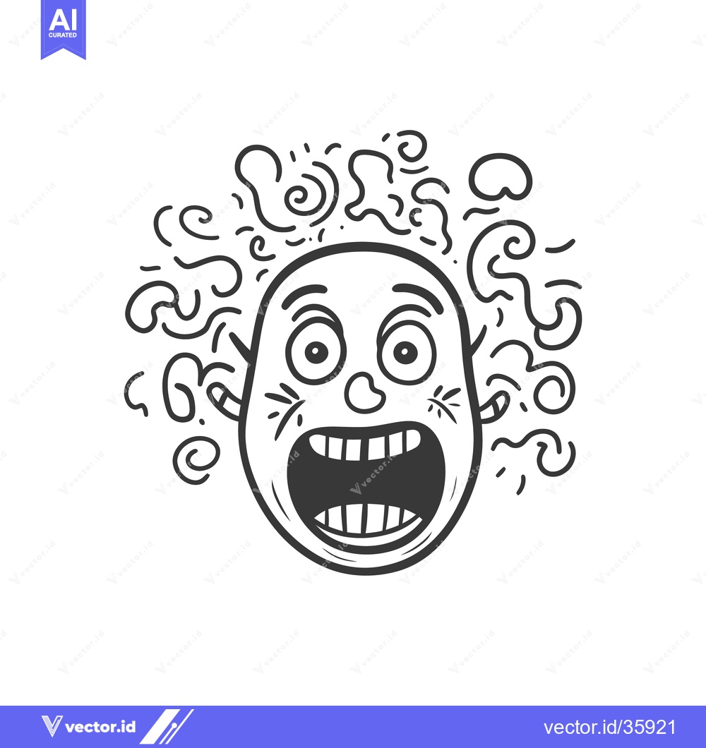 Premium Vector dari A cartoon depiction of a person showing surprise and shock