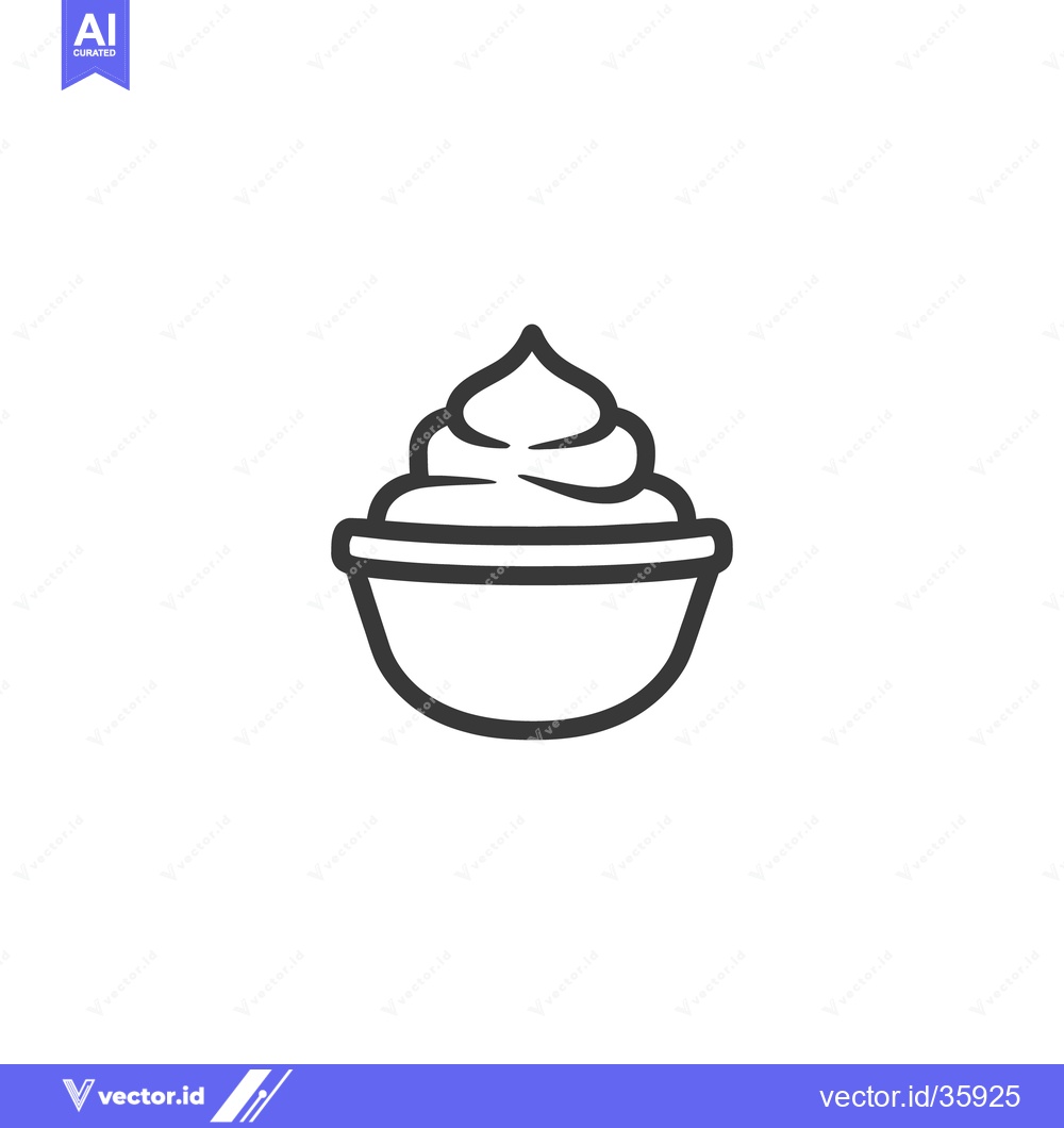 Premium Vector of A bowl filled with creamy whipped topping is shown clearly