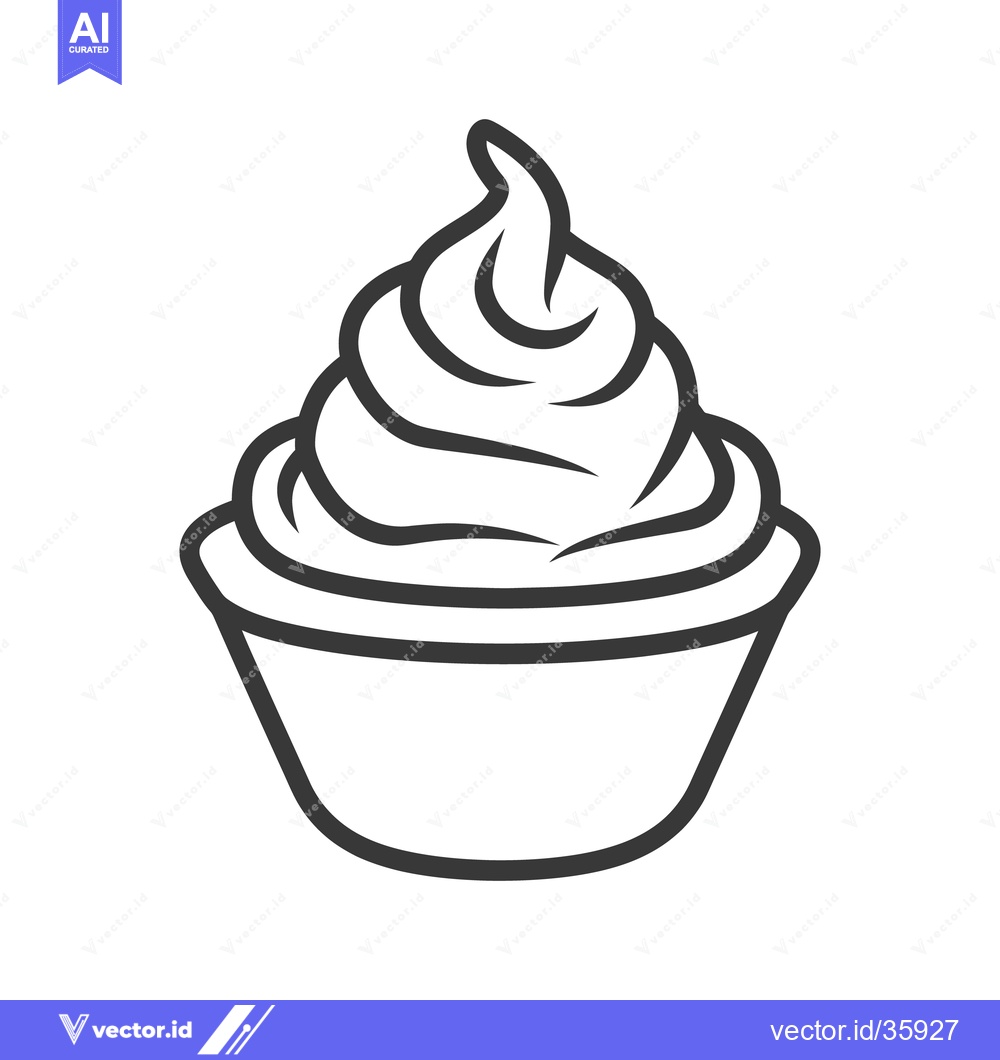 Premium Vector of A delicious looking dessert with swirled cream in a cup