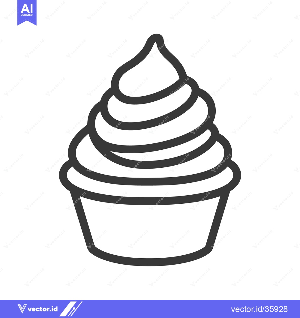 Premium Vector of A simple line art illustration of a swirled dessert