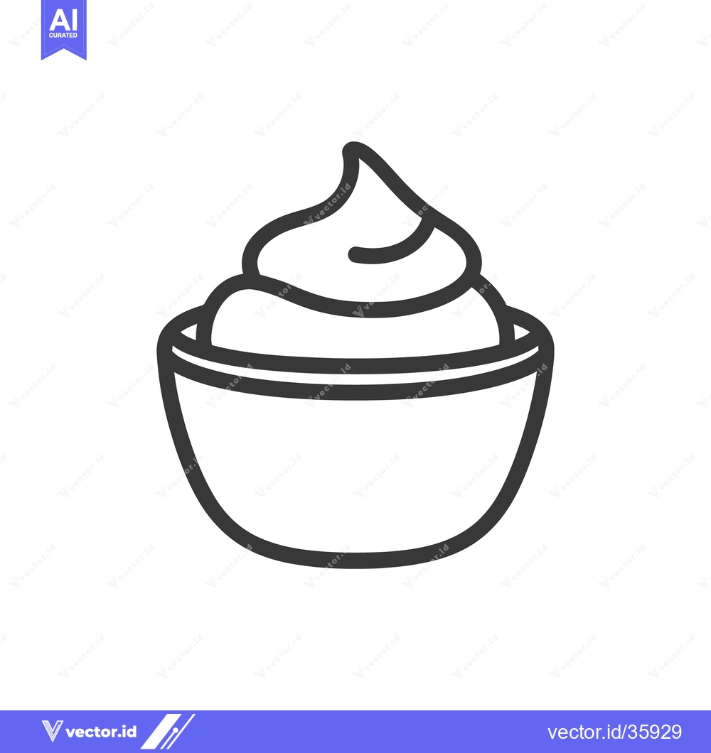 Premium Vector dari A simple image of cream topping in a small bowl
