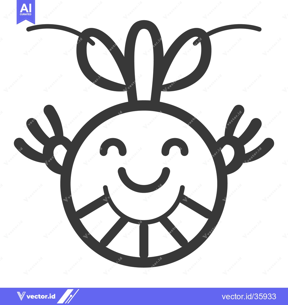 Premium Vector dari A Simple Smiling Face With Hands Waving Peacefully