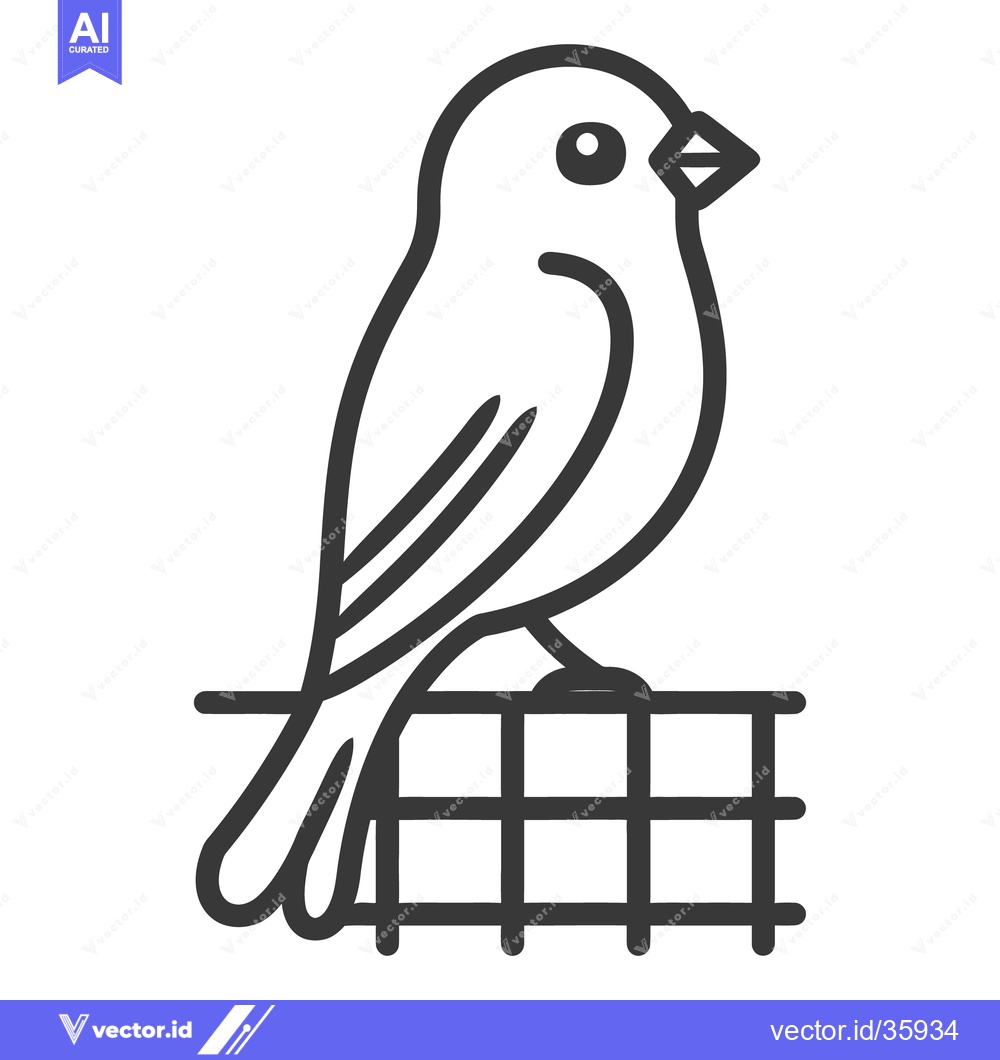 Premium Vector dari Simple illustration of a bird perched on a square lattice design