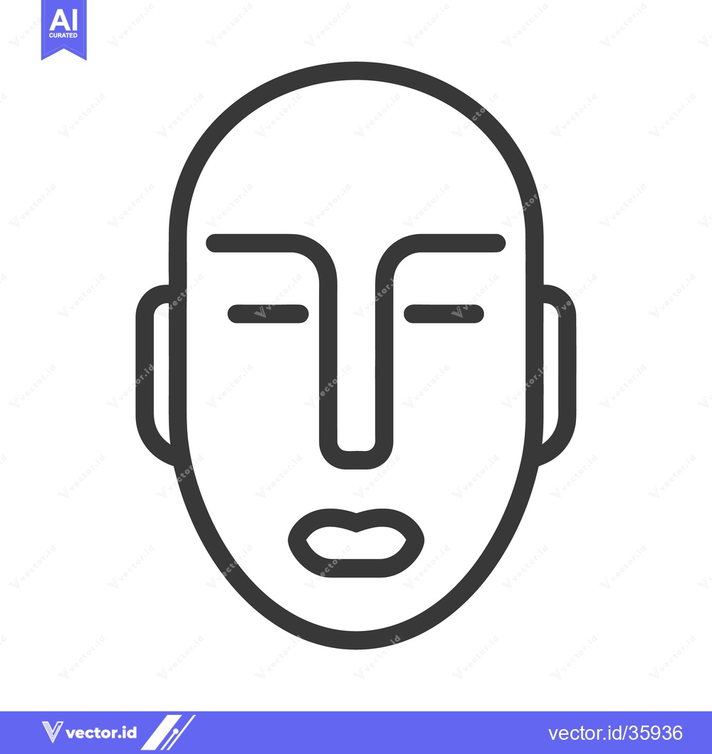 Premium Vector of A simple symmetrical illustration depicting a human face design