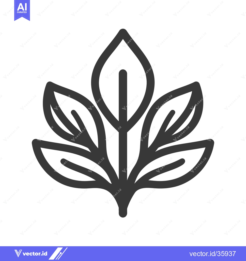 Premium Vector dari A stylized illustration displaying a collection of simple leaves