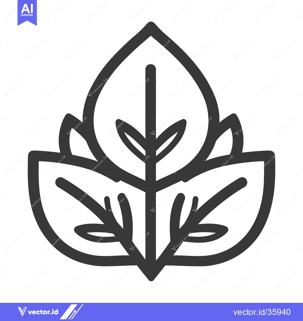 Premium Vector of A stylized illustration of a leaf with several smaller leaves