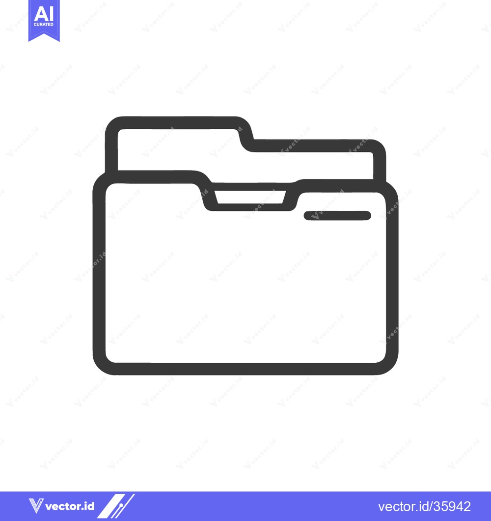 Premium Vector of Minimalist Folder Icon: Clean Line Art for Digital Organization