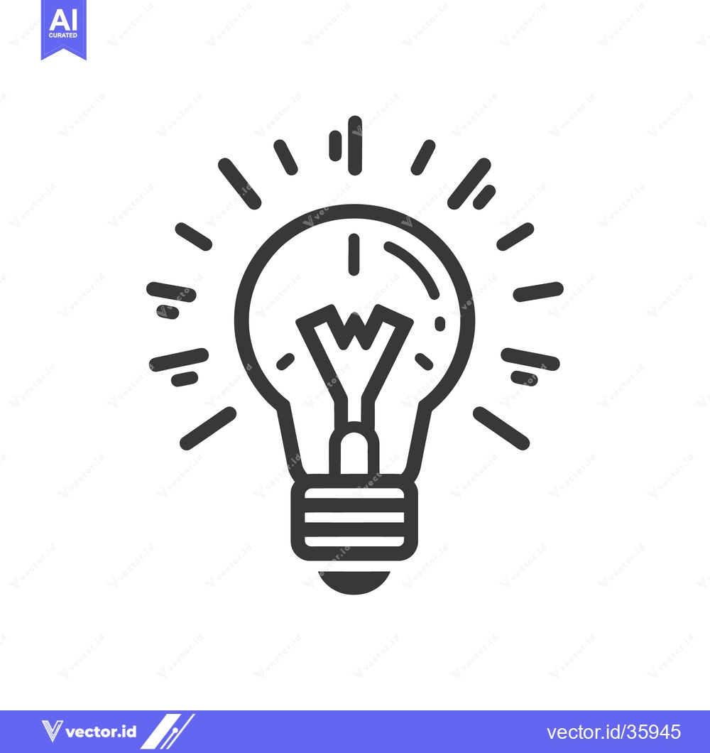 Premium Vector of An illuminated lightbulb icon suggesting inspiration or bright ideas