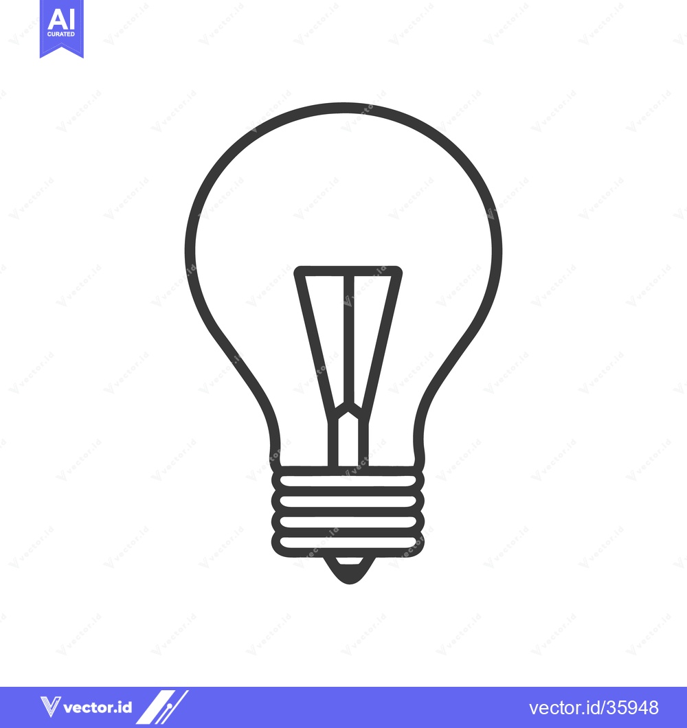 Premium Vector dari A simple black outline illustration of a lightbulb design