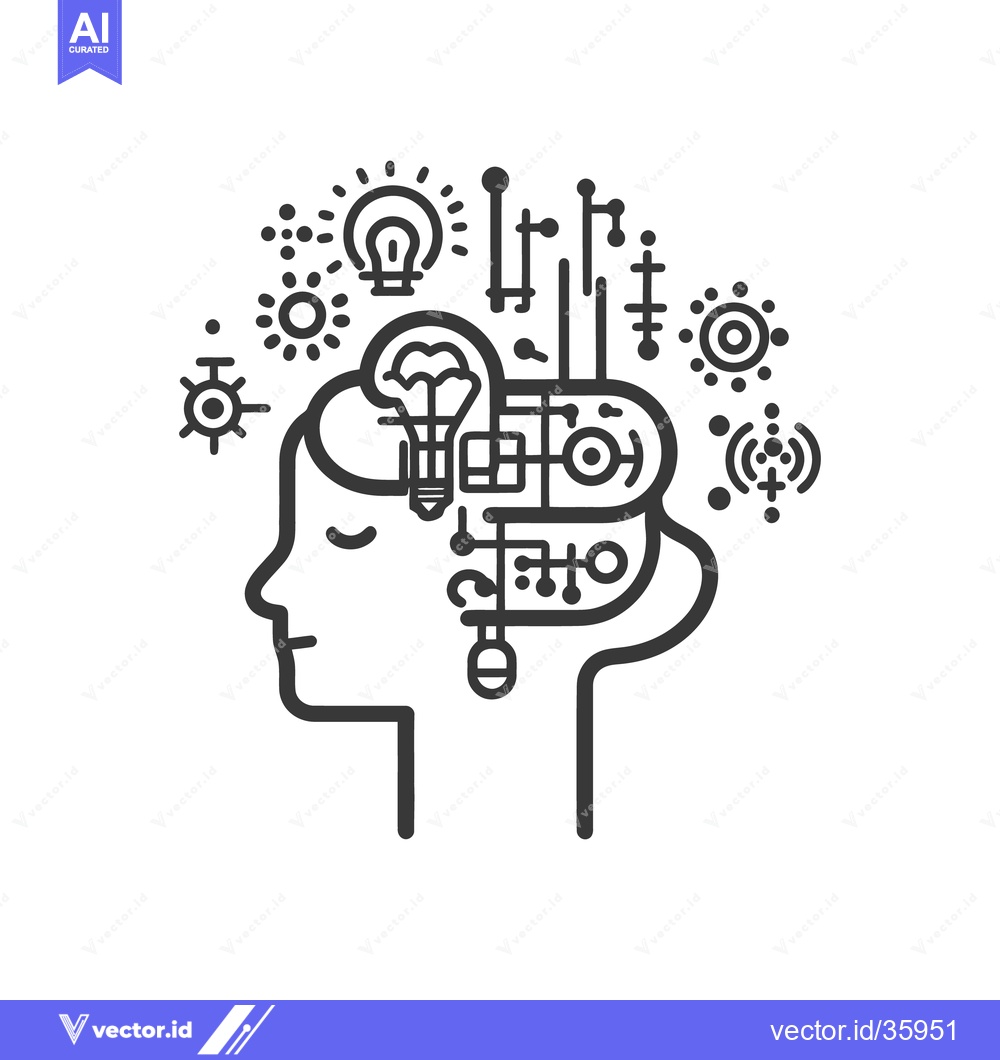 Premium Vector of A stylized head demonstrates concepts about the human mind