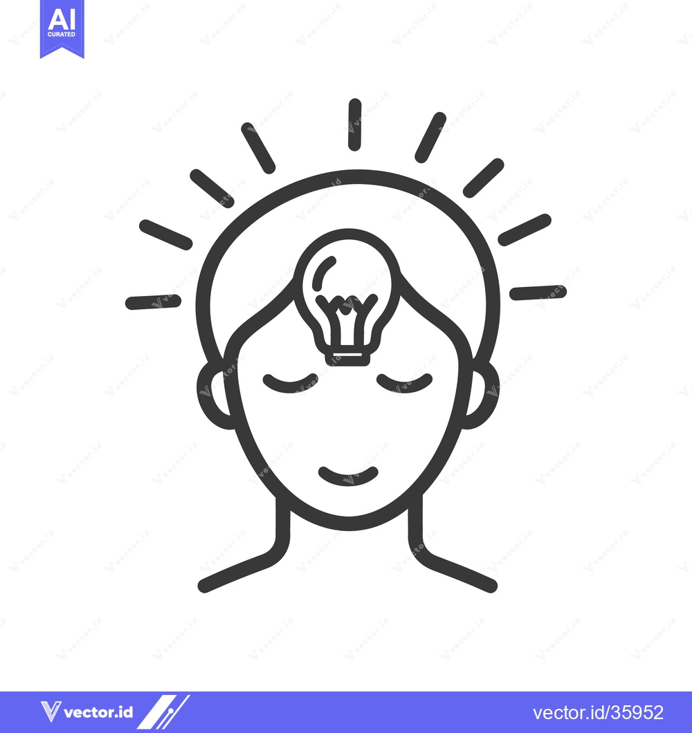 Premium Vector of A person with an illuminating lightbulb representing an idea