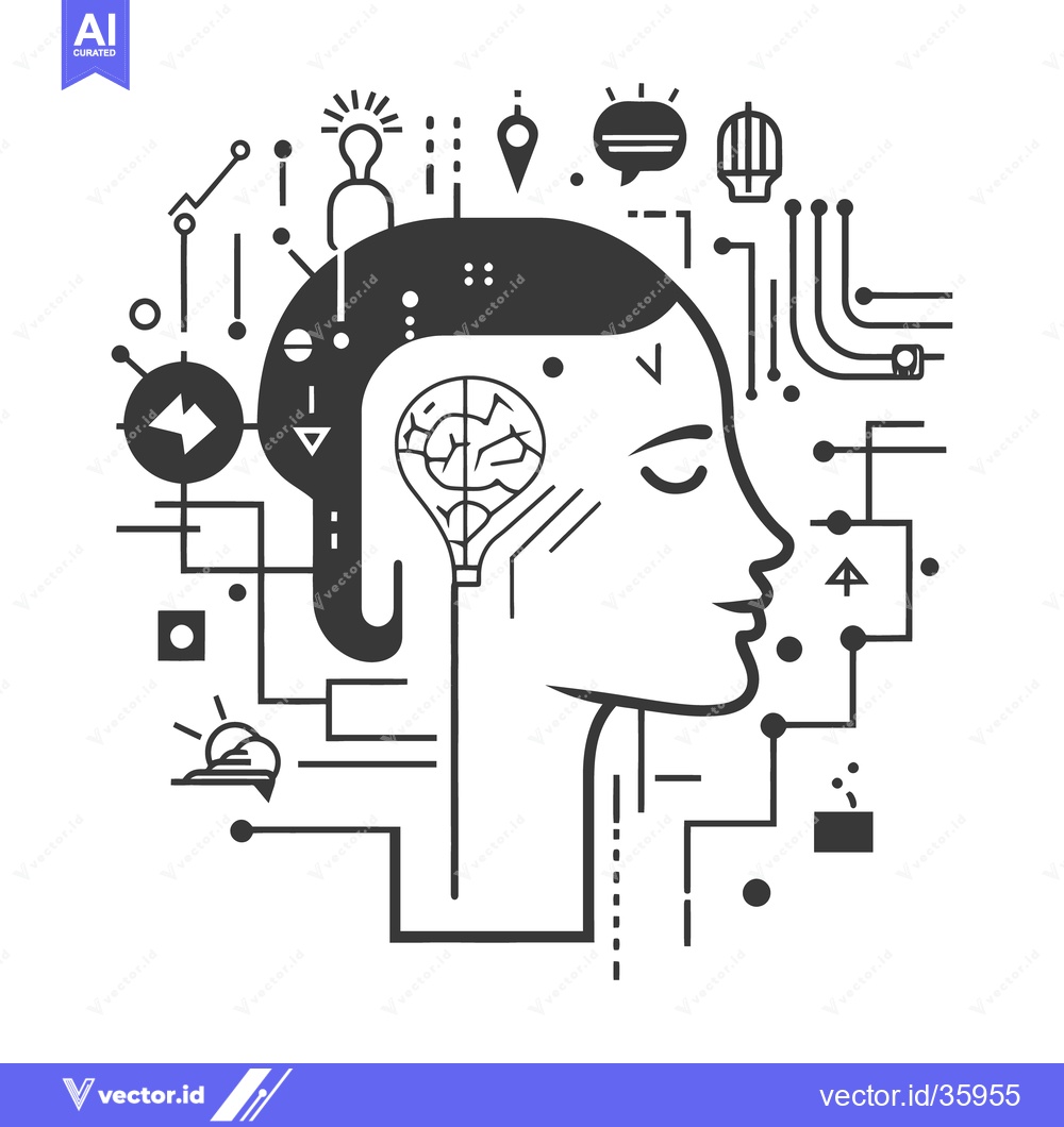 Premium Vector of An illustration of a human head with interconnected thought processes