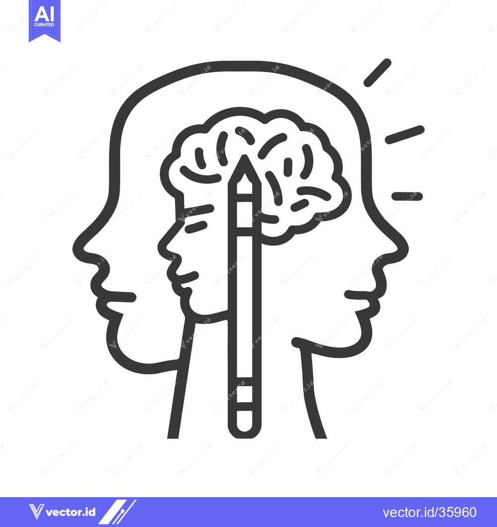 Premium Vector of A diagram illustrating the human brain and creative thinking processes