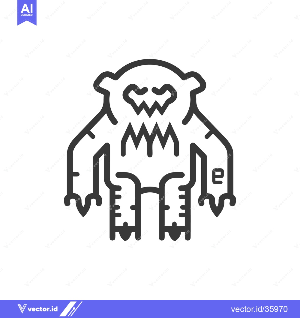 Premium Vector dari An illustration depicting a fierce looking creature in bold black line