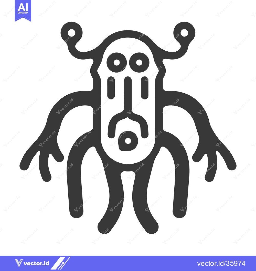 Premium Vector of A stylized illustration of a creature with an expressive face
