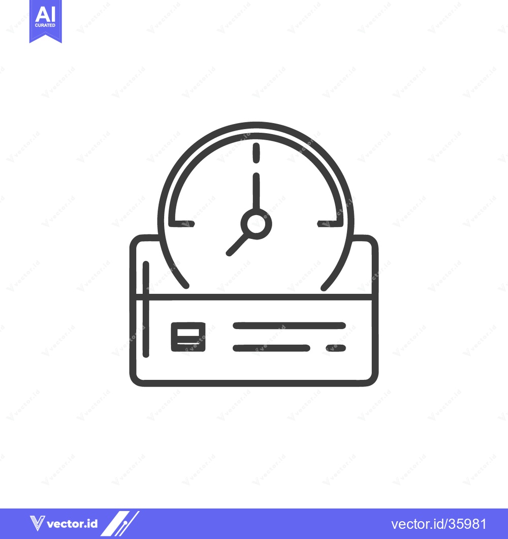 Premium Vector dari Credit Card with Clock Icon: Financial Time Management, Deadline Conce
