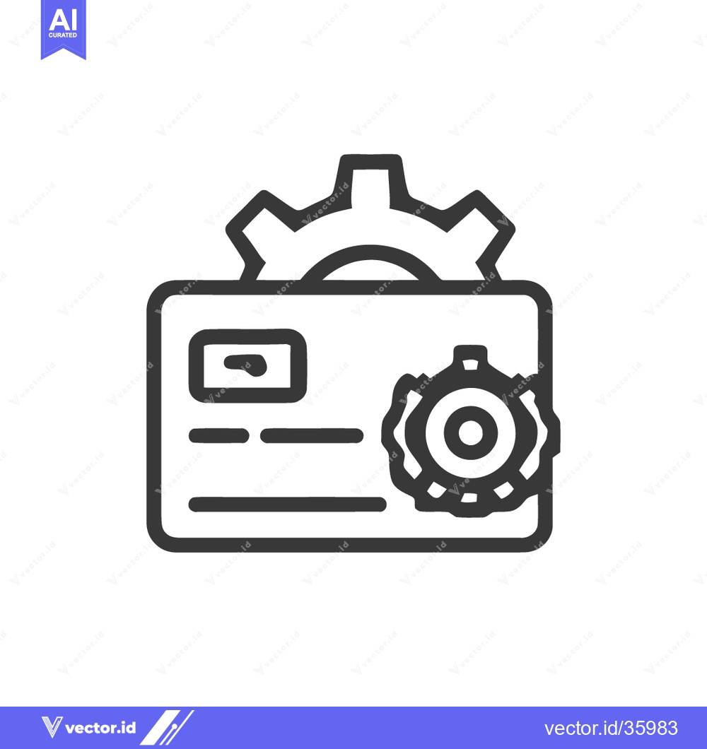 Premium Vector dari Credit Card with Gears: Financial Technology and Customization Icon