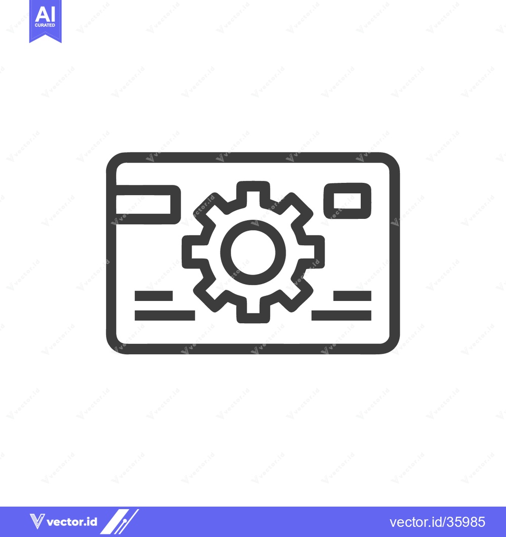 Premium Vector dari Minimalist Icon of Settings Panel with Gear on White Background