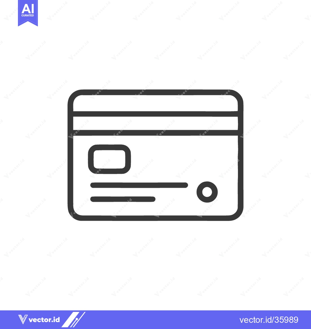 Premium Vector dari Minimalist Credit Card Icon: Clean Line Art for Financial Transactions