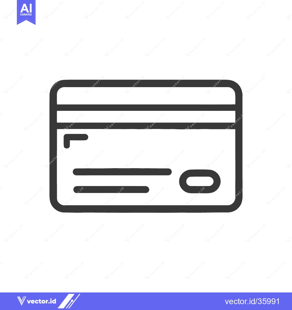Premium Vector of Minimalist Credit Card Icon: Financial Transactions, Payment Method, L