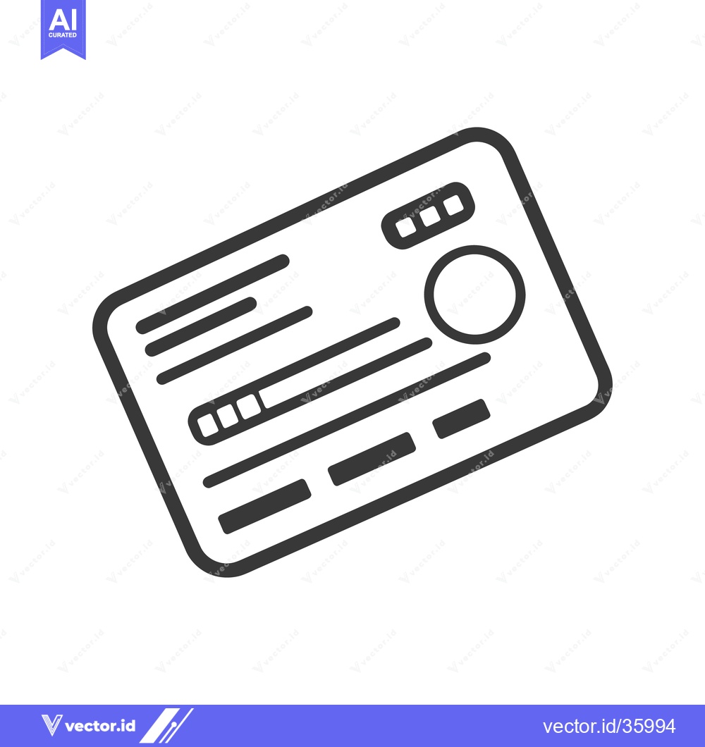 Premium Vector dari A simplified black and white graphic depicting a rectangular card obje