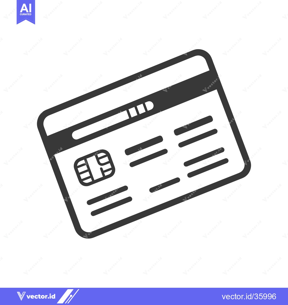 Premium Vector of A graphic black and white illustration depicting a payment card