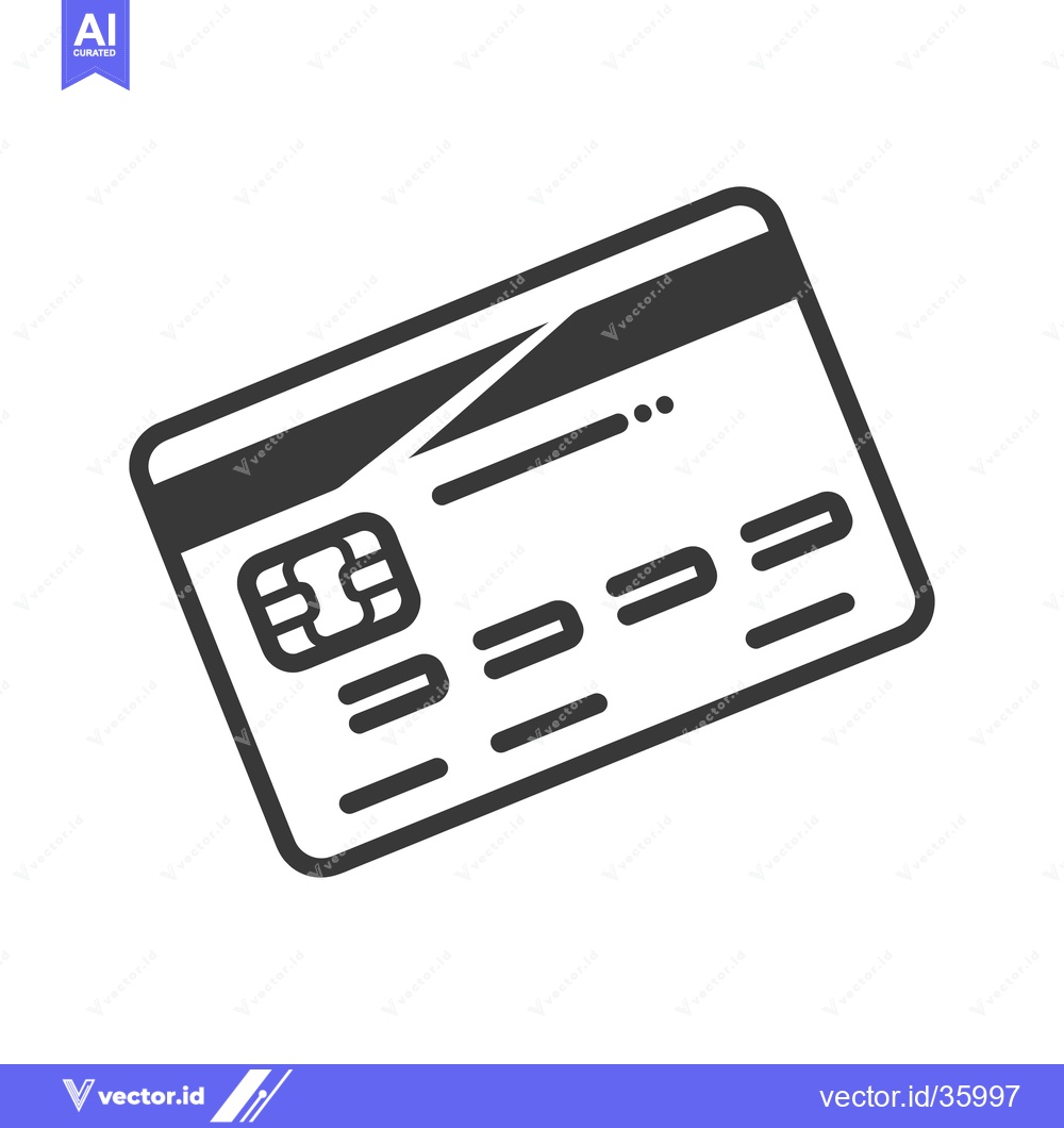 Premium Vector dari A simplistic black and white illustration of a payment card