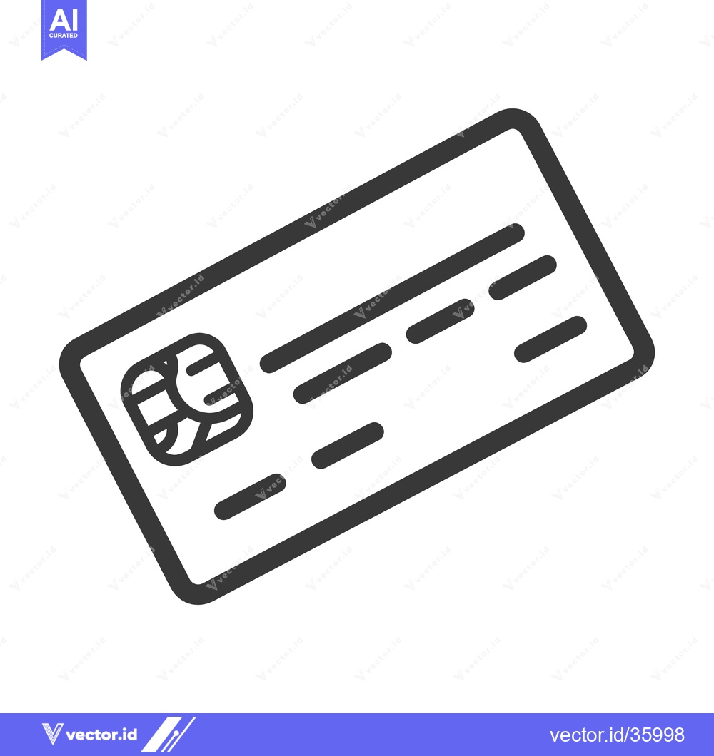 Premium Vector of Black and white depiction of a payment card with chip