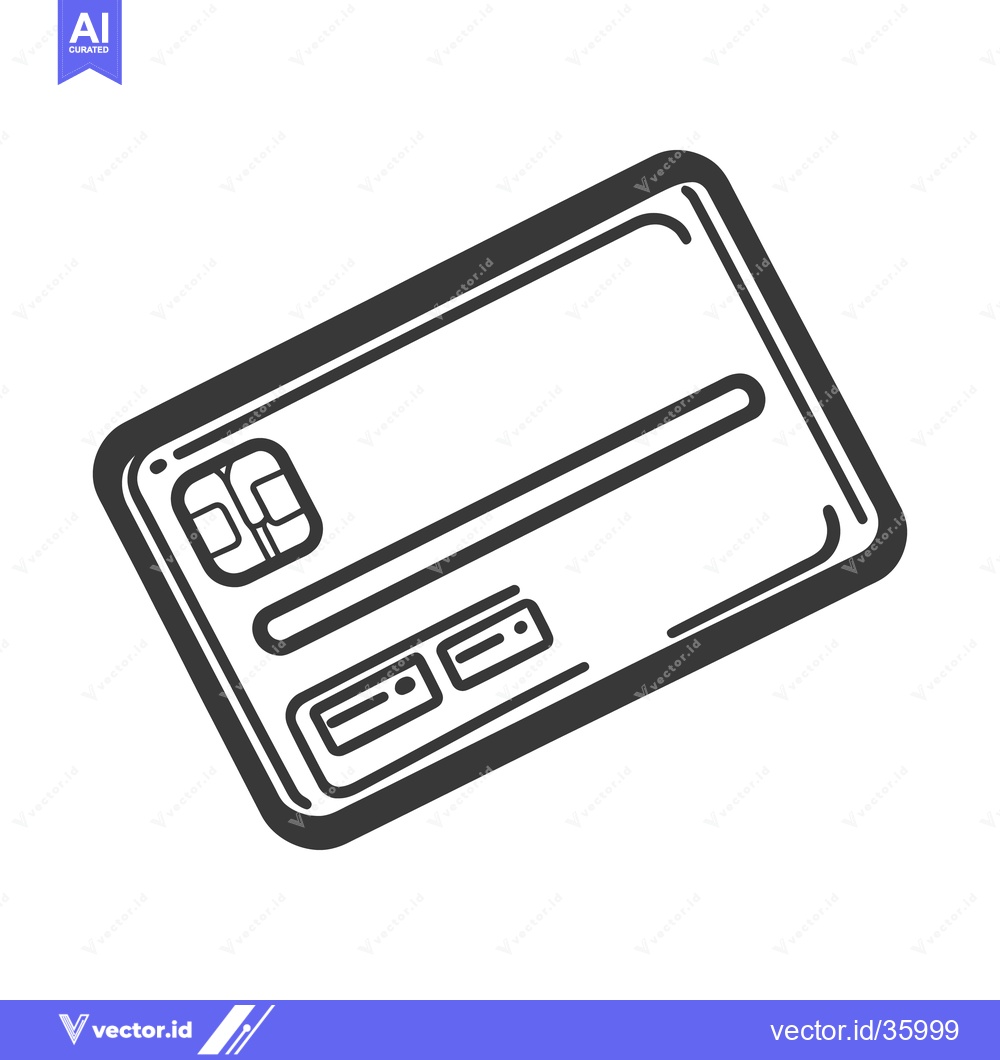 Premium Vector dari Detailed illustration of a credit card with embedded chip features