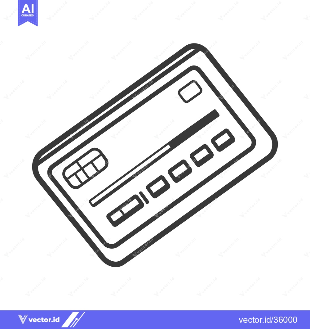 Premium Vector of Simple black and white illustration depicting a credit card