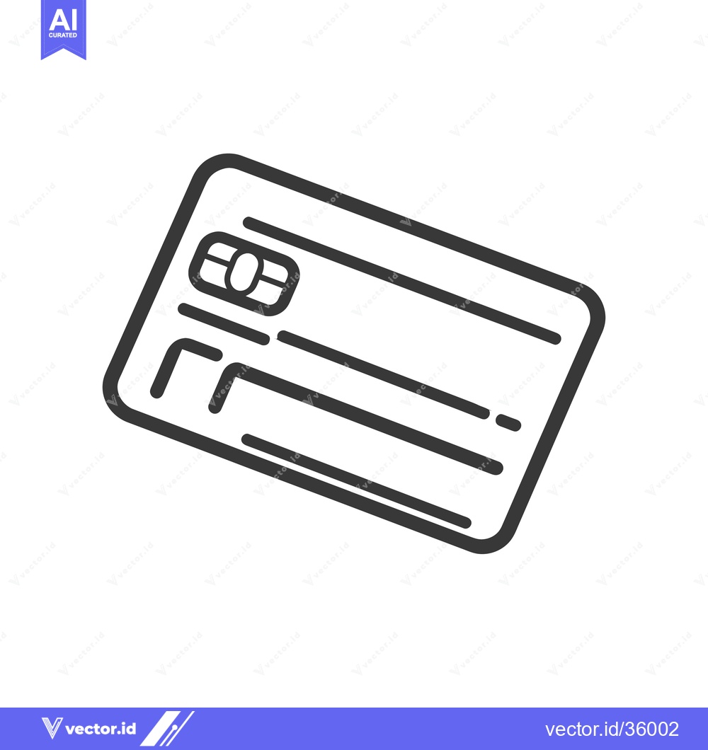 Premium Vector of A simple line drawing of a credit card on white background