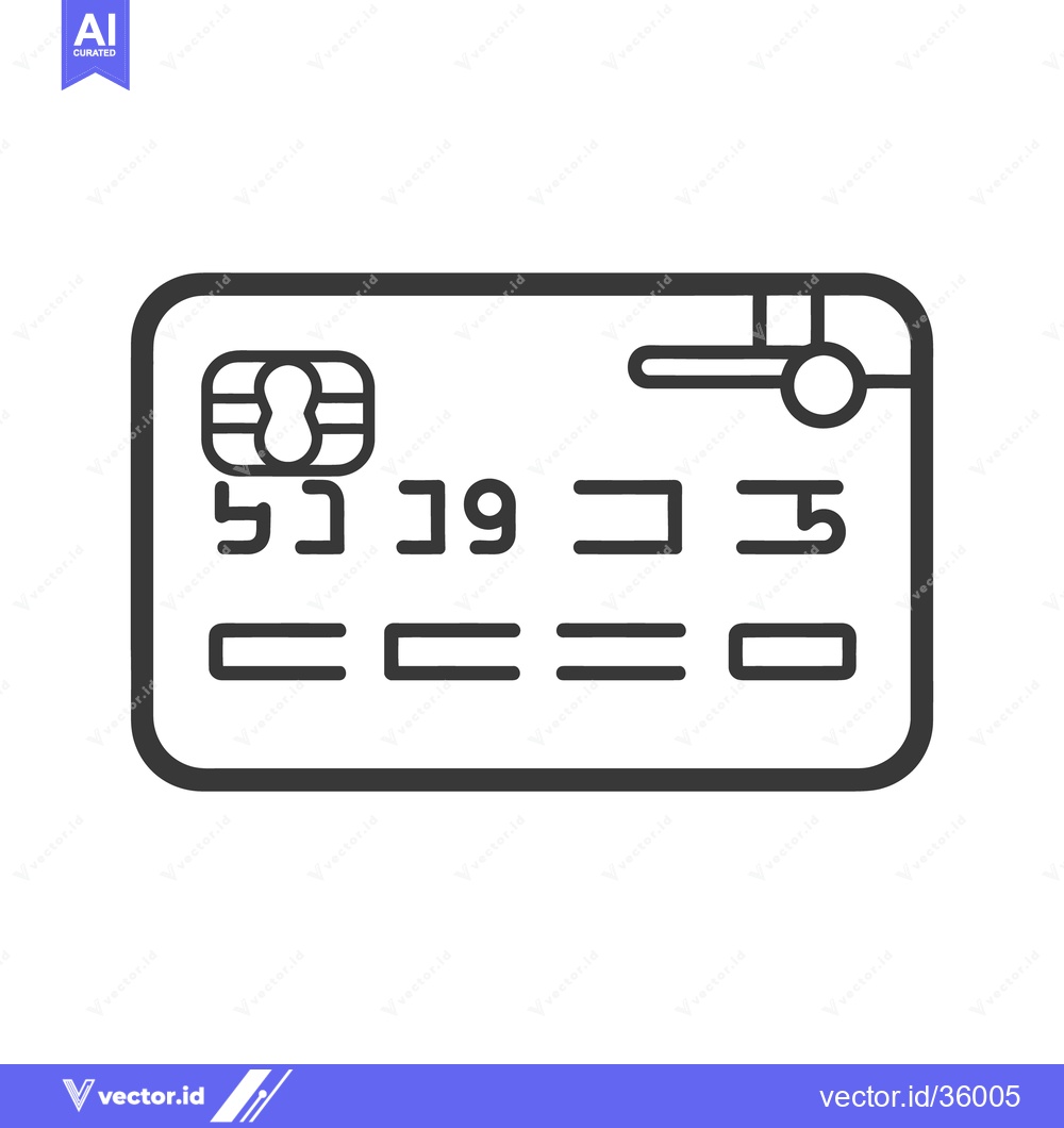 Premium Vector of Detailed depiction of a modern credit card in outline form