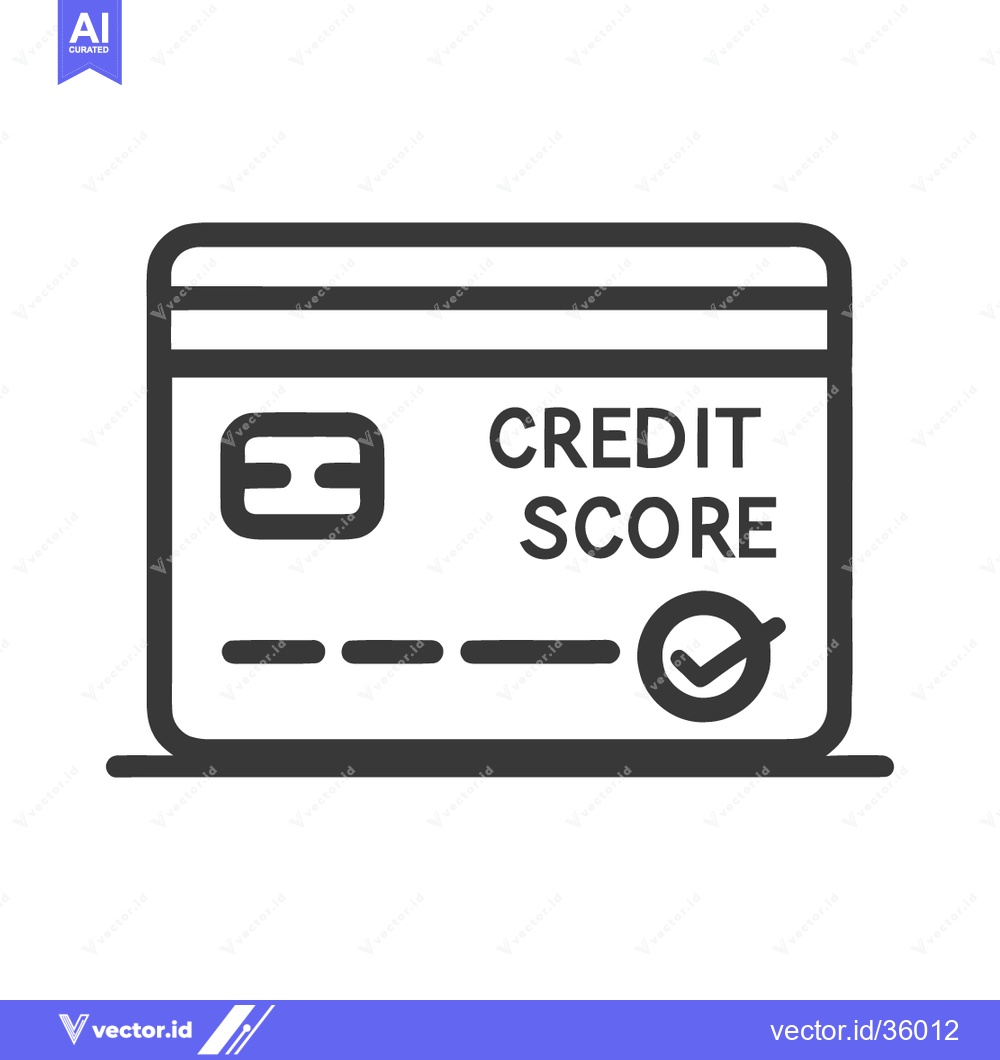 Premium Vector dari Credit Score Icon: Modern Black and White Financial Symbol