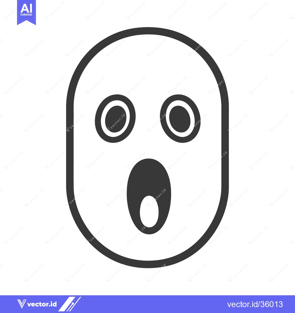 Premium Vector of An oval shaped face expressing a surprised open mouth