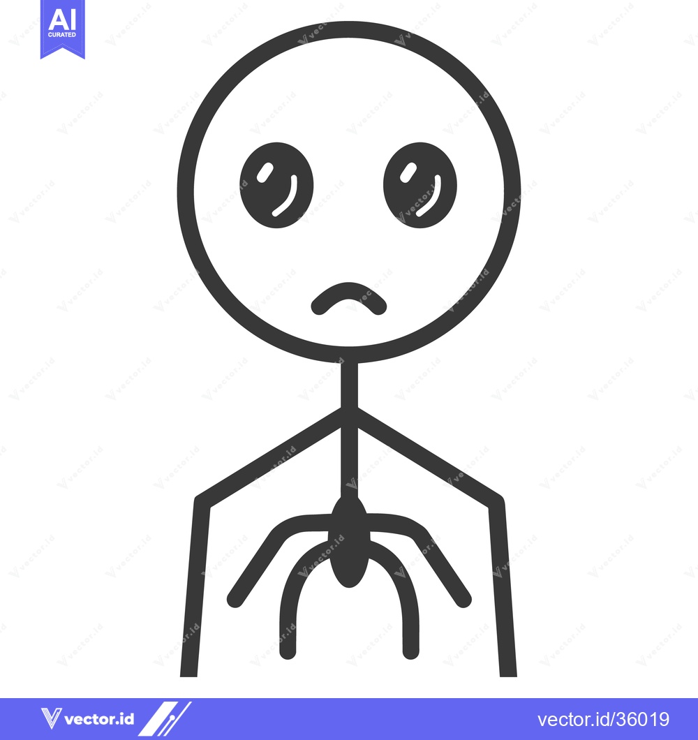 Premium Vector dari A Simple Stick Figure With a Visible Spider Underneath Them