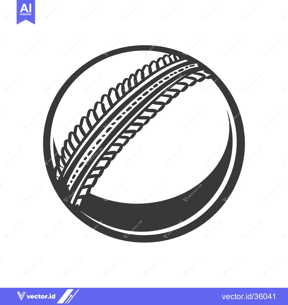 Premium Vector of An illustration of a round cricket ball in black and white