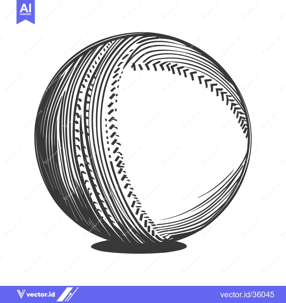 Premium Vector dari A detailed graphic illustration depicting a sports baseball on a white