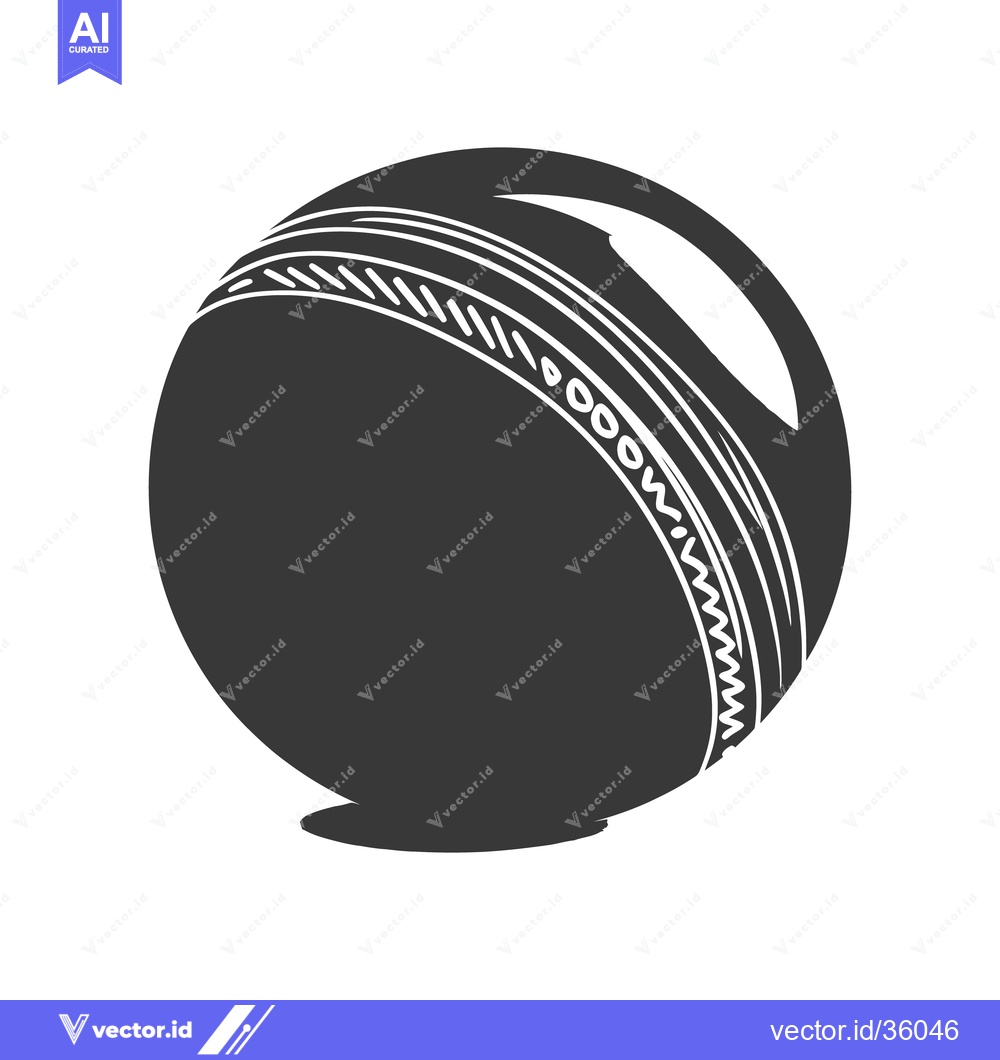 Premium Vector dari A simplistic monochromatic drawing depicting a cricket ball