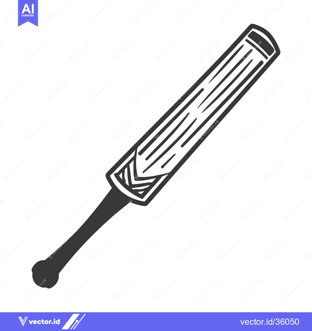 Premium Vector dari A simple illustration depicts a cricket bat used for playing games