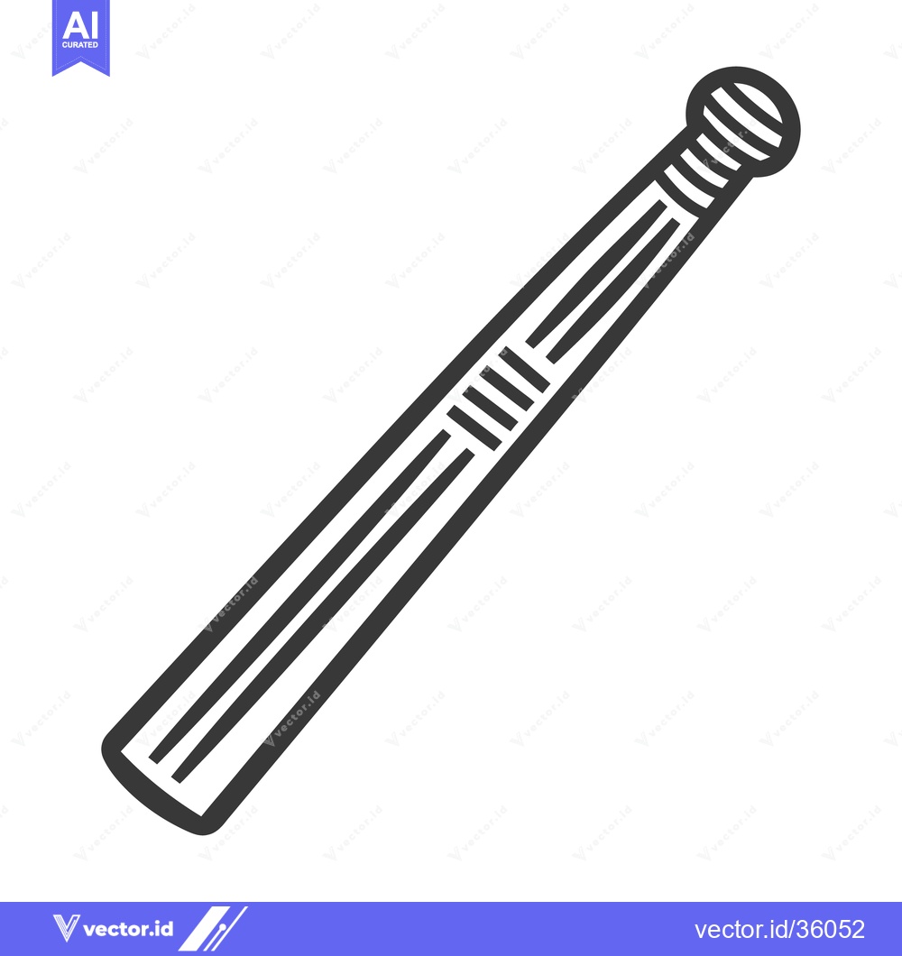 Premium Vector dari A stylized illustration of a baseball bat on a white background