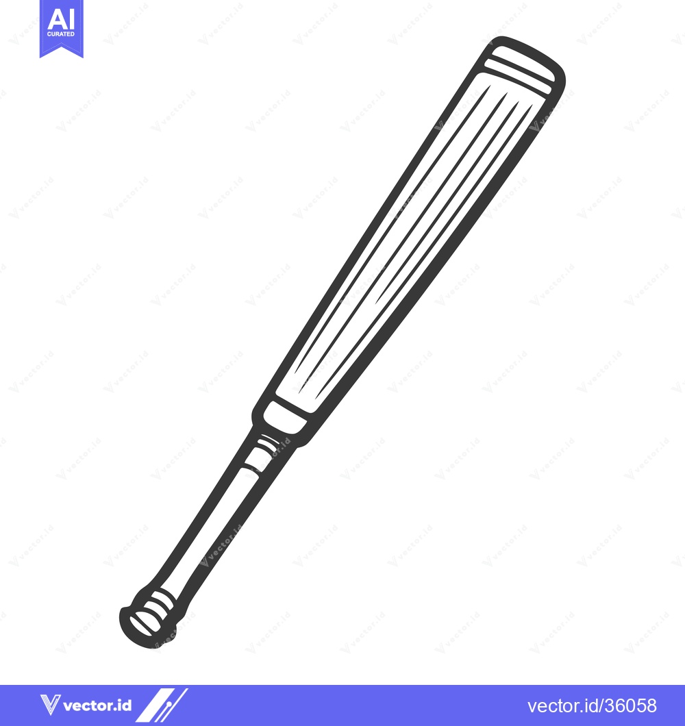 Premium Vector dari This image shows a detailed illustration of a baseball bat