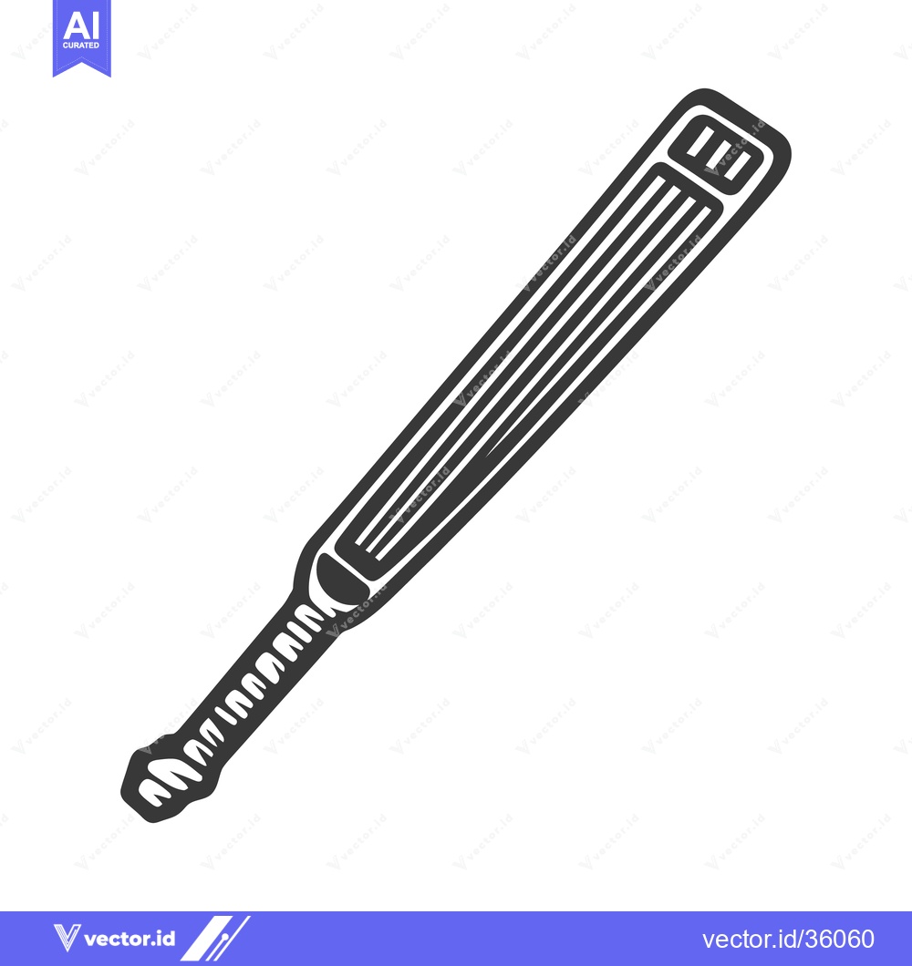 Premium Vector dari A simple illustrated image of a wooden cricket bat design