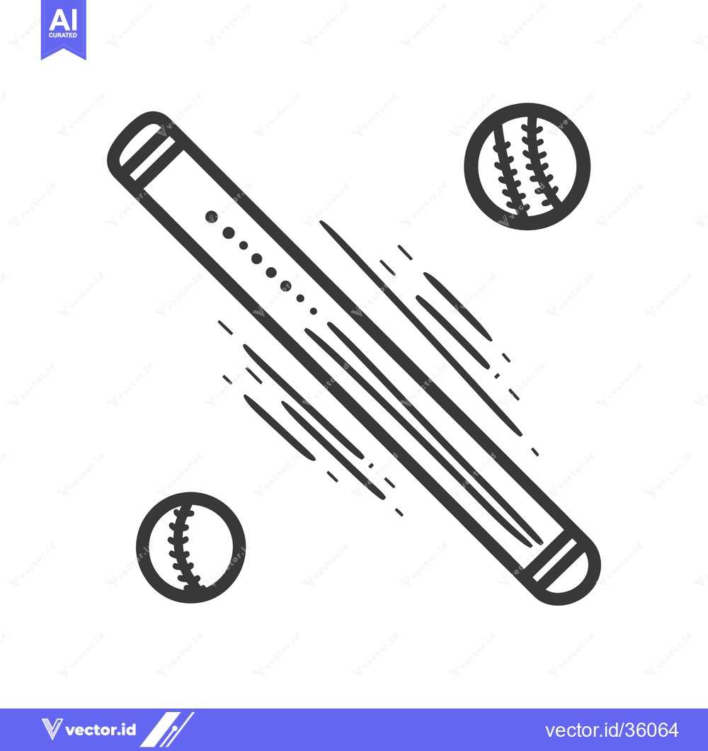 Premium Vector of A baseball bat hitting a baseball with speed and lines
