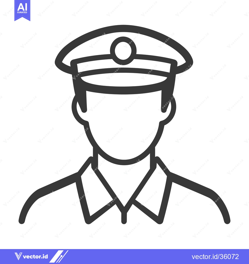Premium Vector of A simplified illustration of a person wearing a uniform hat
