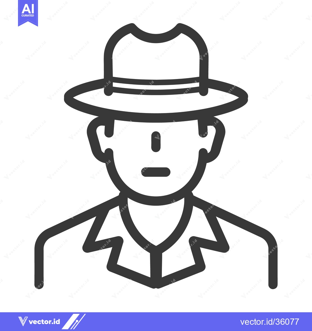 Premium Vector of A simple line drawing of a person wearing a hat