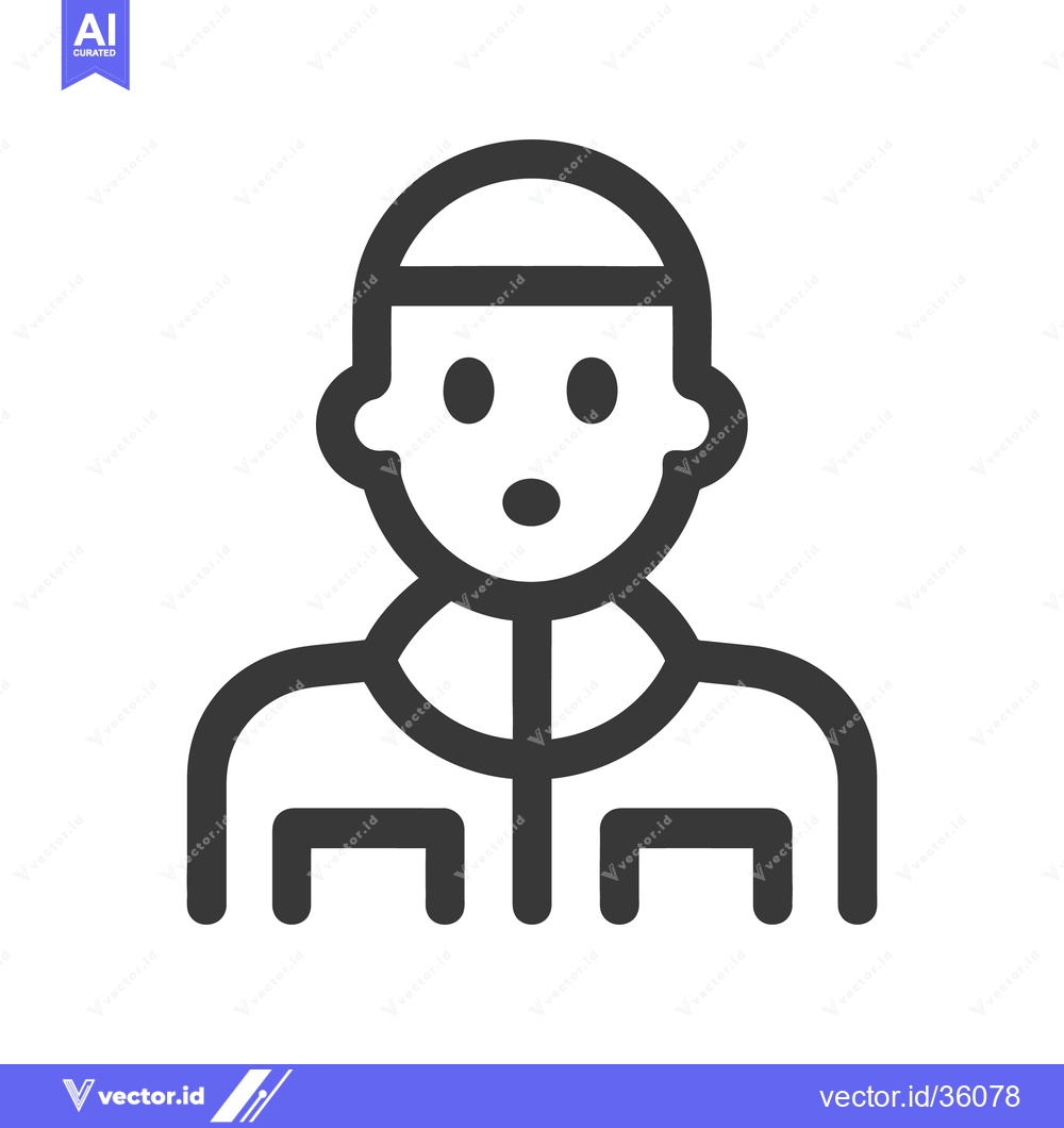 Premium Vector dari A minimalist line drawing of a person with surprised expression