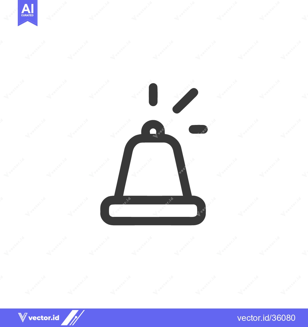 Premium Vector dari Minimalist Bell Icon with Sound Waves on White Background