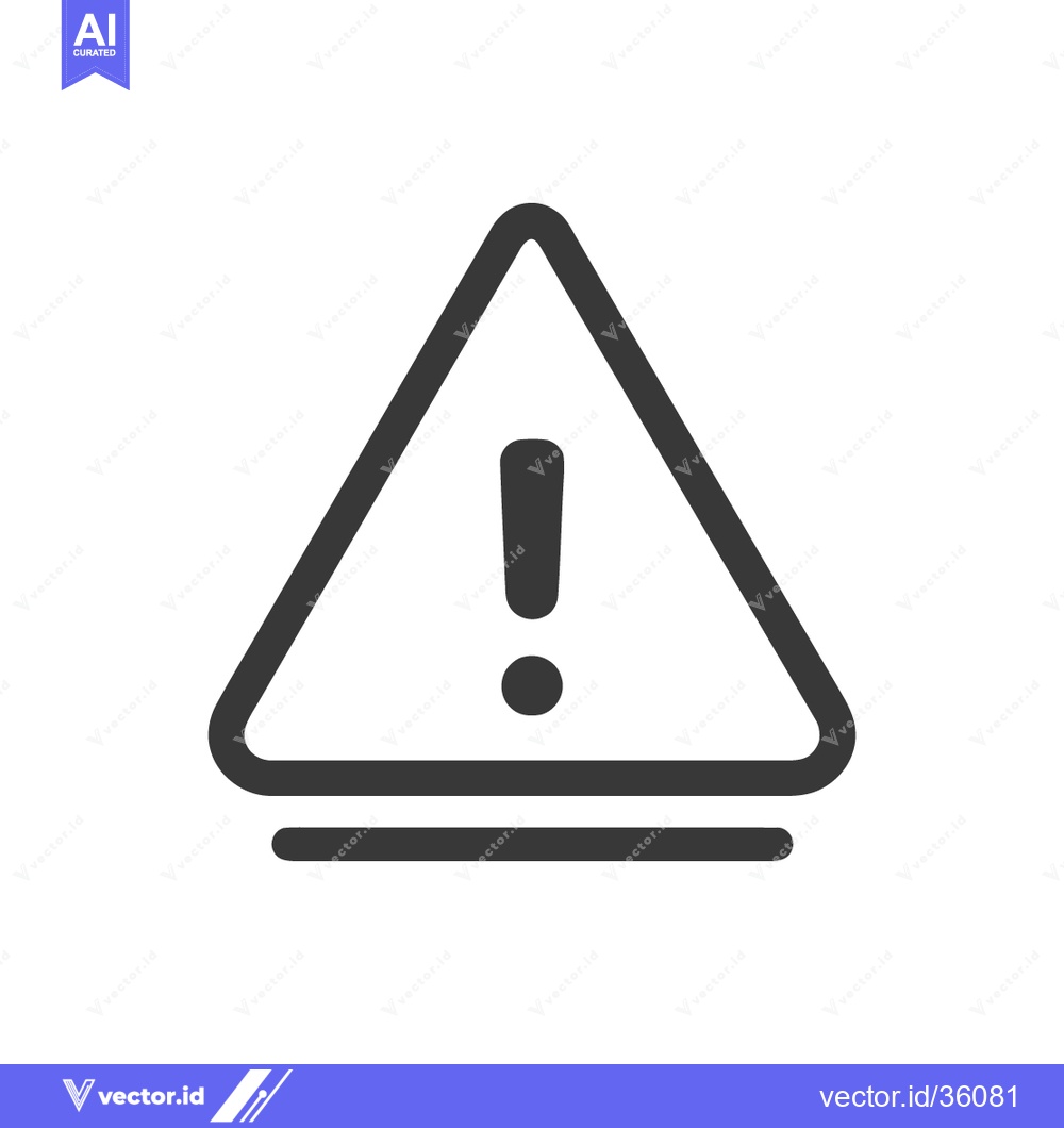 Premium Vector of Minimalist Warning Sign: Black Triangle with Exclamation Point and Bas